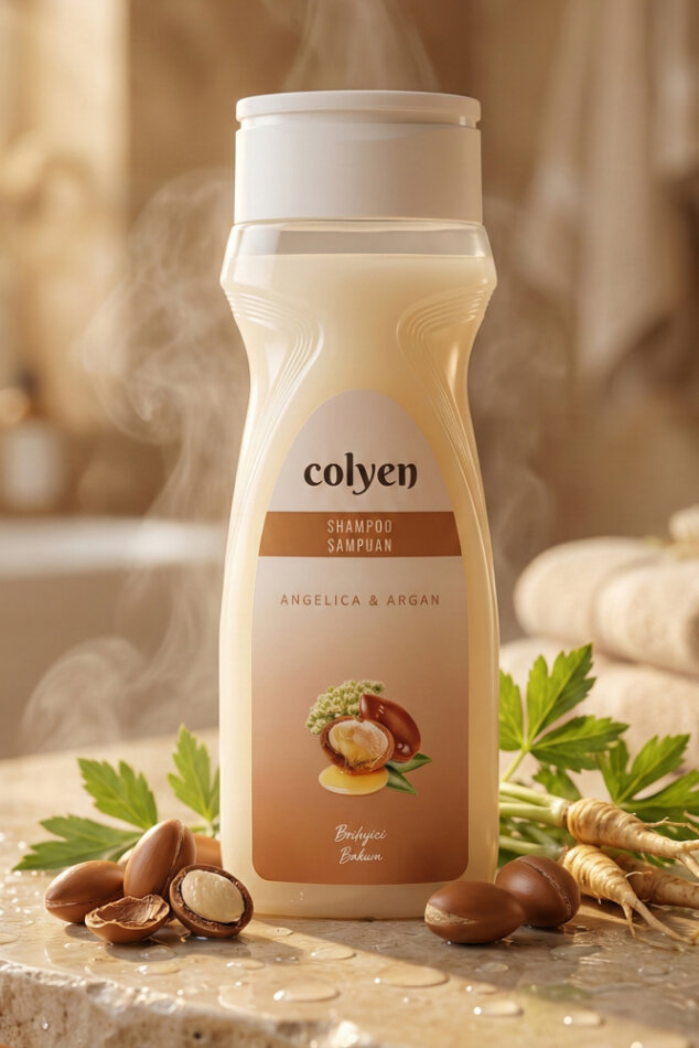 Colyen Argan & Melek Otu Besleyici Bakım Şampuan 500ml - Bitkisel İçerik, Doğal Bakım - 1