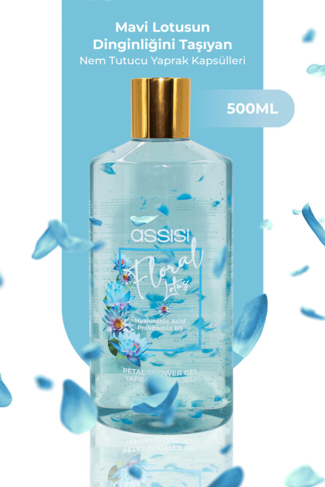 Assisi Floral Lotus Hyaluronic Acid & Provitamin B5 Nemlendirici Yapraklı Duş Jeli 500 ml - 1