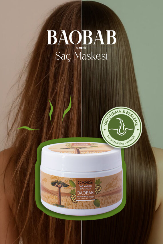 Baobab Yağlı Saç Maskesi, Yıpranmış Saçlar İçin Derin Nemlendirme ve Güçlendirme, 250ml, Vegan - 2