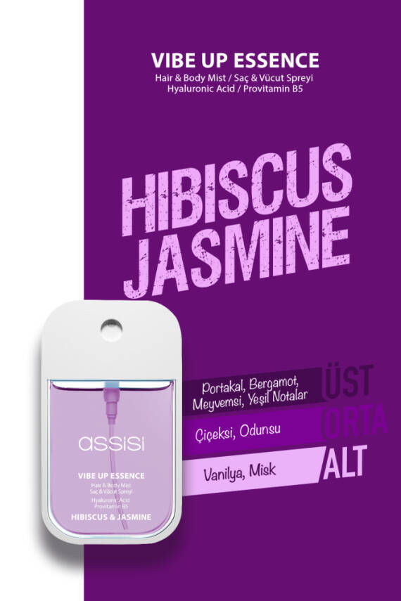 Hibiscus Jasmine Hyaluronik Asit & Provitamin B5 Saç ve Vücut Spreyi 45 ml Çiçeksi & Vanilya Kokulu - 2