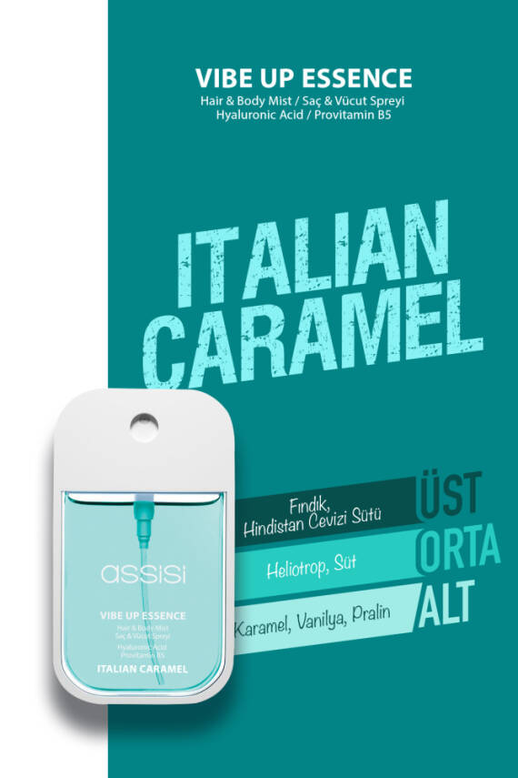 Italian Caramel Hyaluronik Asit & Provitamin B5 Saç ve Vücut Spreyi 45 ml Karamel & Vanilya Kokulu - 2